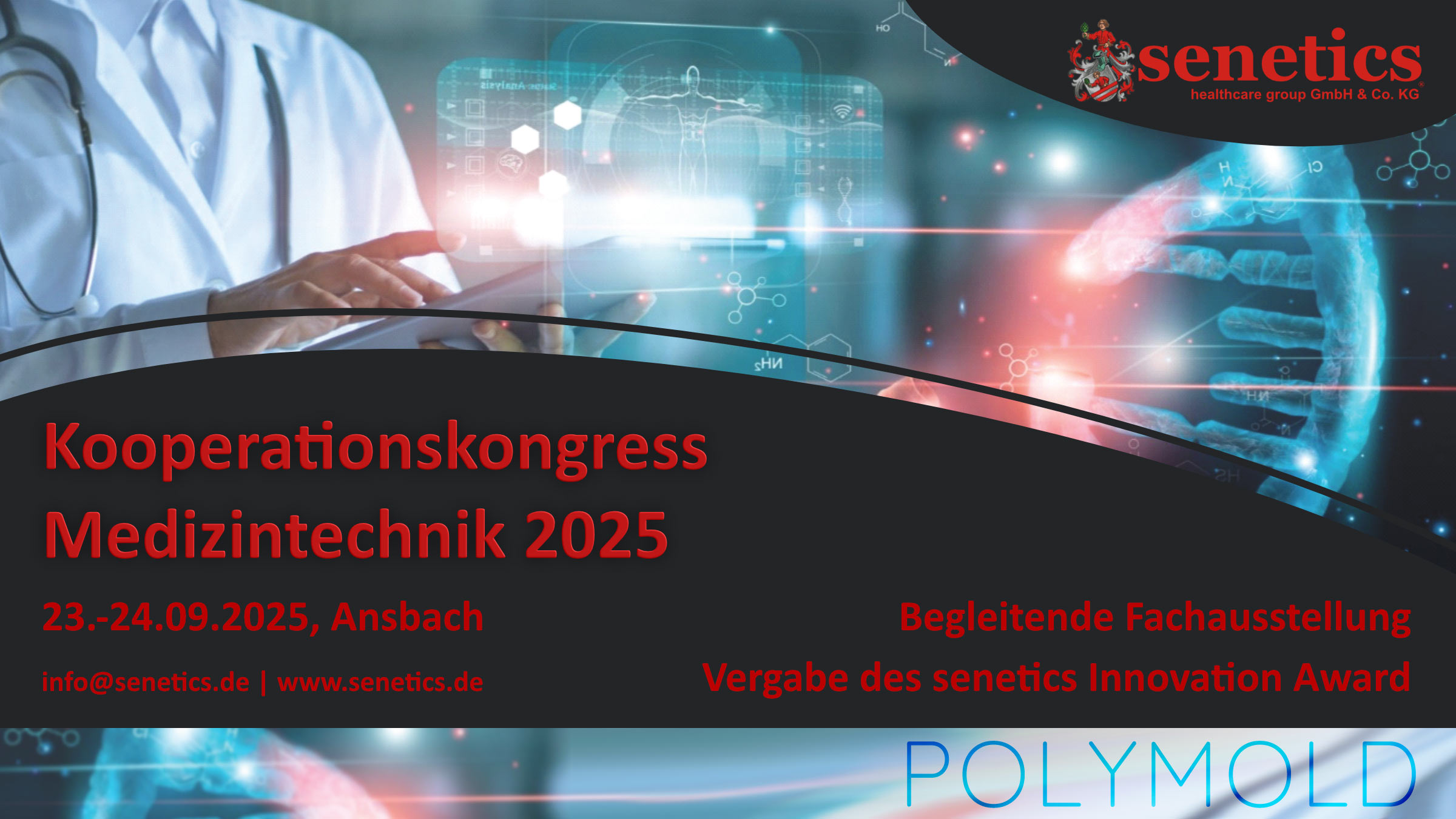 POLYMOLD beim Kooperationskongress Medizintechnik 2025 am 23./ 24.09.2025 in Ansbach | Veranstalter: senetics & NeZuMed - Netzwerk innovativer Medizintechnik-Zulieferer