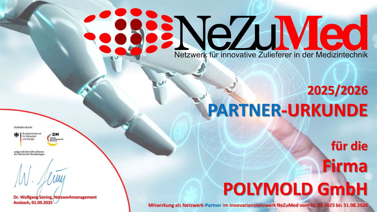 POLYMOLD ist Netzwerk-Partner im Innovationsnetzwerk "NeZuMed" für innovative Zulieferer in der Medizintechnik & Aussteller beim Kooperationskongress 2025 von Senetics.
