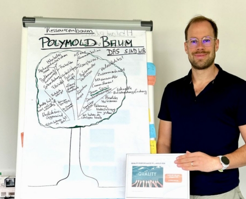 Auf POLYMOLD-Qualität ist Verlass: Über 3,6 Mio. fehlerfreie Medizintechnik-Teile - durchgehend, ein Jahr lang - sind der sichtbare Beweis & Früchte unseres Ressourcenbaumes.